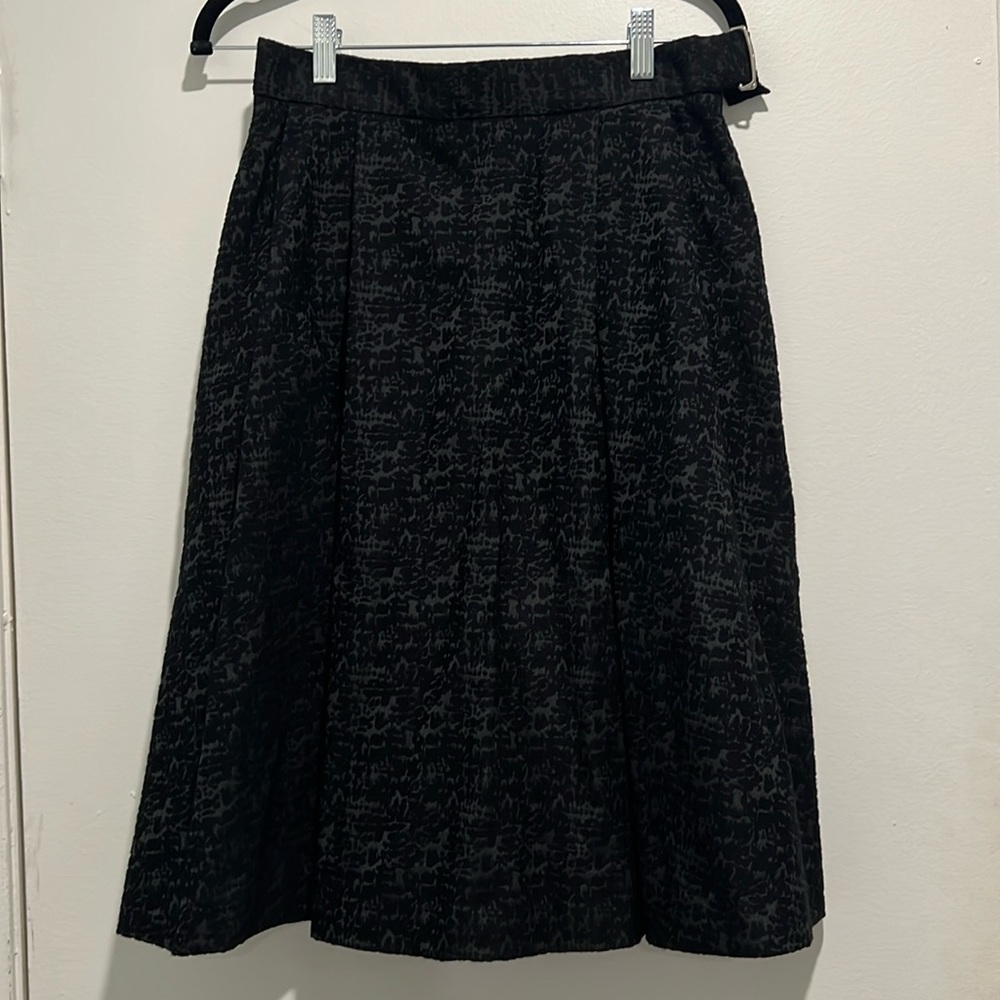 Black Textured A-Line Skirt